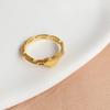 Gold-Plated Titanium Steel Heart Ring - Geometric Design for Women