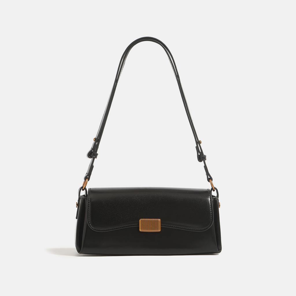 Fashi PU Leather Shoulder Underarm Bags for Women Solid Color Armpit Flip Handbag Female Small Square Bag Daily Shopper Bags