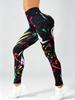 Popular European and American yoga pants 1D digital printing leggings bottoming women's outdoor sports fitness trousers