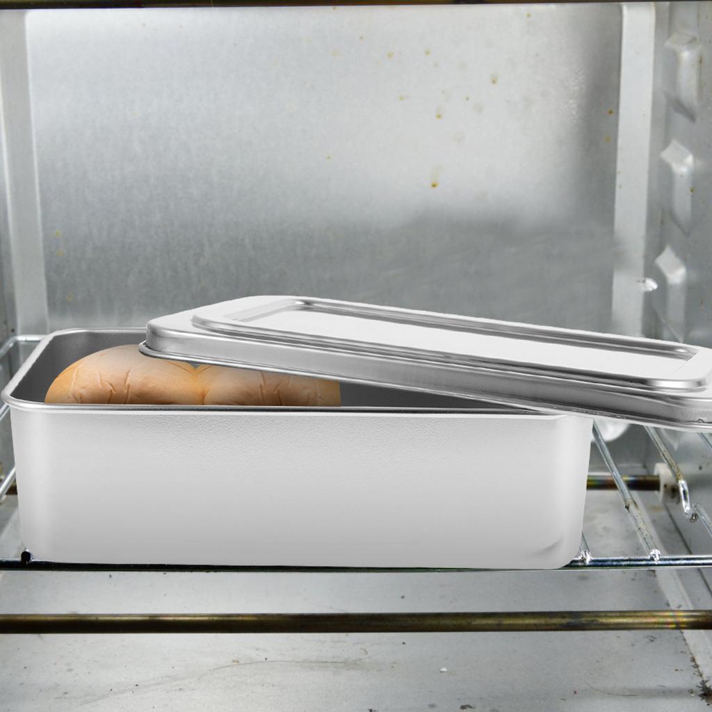 Tavă de copt acoperită, tavă dreptunghiulară pentru tort, forme metalice pentru plăcintă, prăjituri, cuptor cu pâine, cu capac