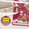 Christmas Climbing Stairs Slide Toy with Music LED Light Toddlers Electric Musical Santa Ski Slope Toy with 5 Snowmen Roller Coaster Sliding