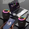 Портативна бездротова Bluetooth колонка для вулиці, сабвуфер, для авто та дому з кольоровими вогнями, атмосферна маленька міні-колонка