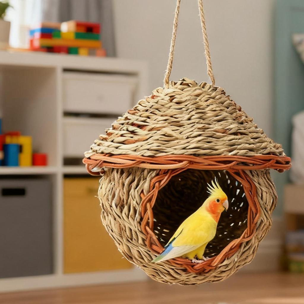 Bird House Outdoor Garden Decoration Birdhouses Hut Bird Nesting House For Sparrow Parakeet Parrot Cockatiel Finch Canary