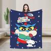 Crayon Shin Chan As Action Kamen Blankets Fleece Summer Air Conditioning Manga Multi-function Throw Blanket for Home Couch Quilt