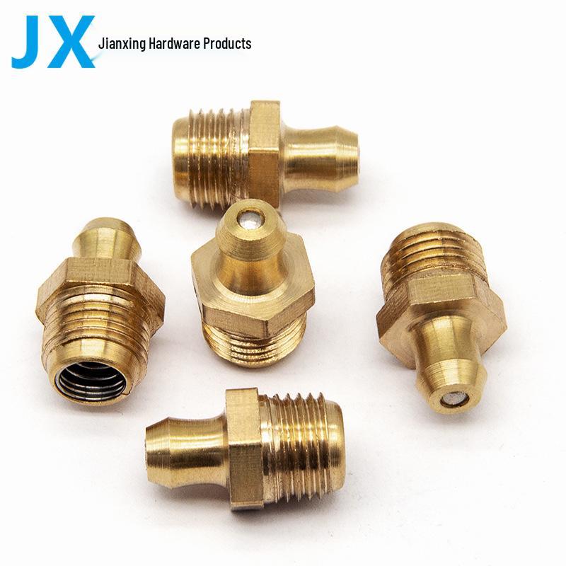 Copper Grease Nipple - Excavator/Loader Oil Gun, Elbow & Straight (M4-M20)
