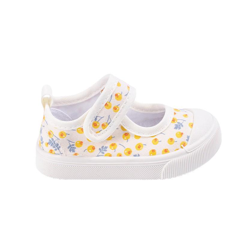 Spring Stylish Printed Soft Sole Velcro Square Toe Baby Girls' Shoes
