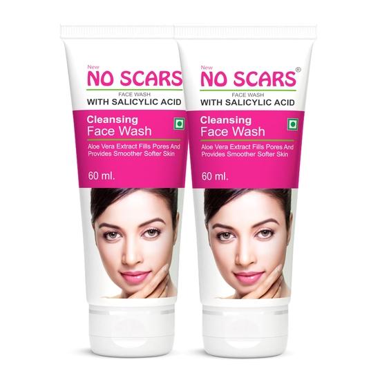 

NO SCARS Алоэ Вера Гель для умывания для глубокого очищения | Чистая кожа, уменьшение акне, шрамов для кожи, склонной к акне - Мужчины и женщины 60 мл (Пакет из 2)