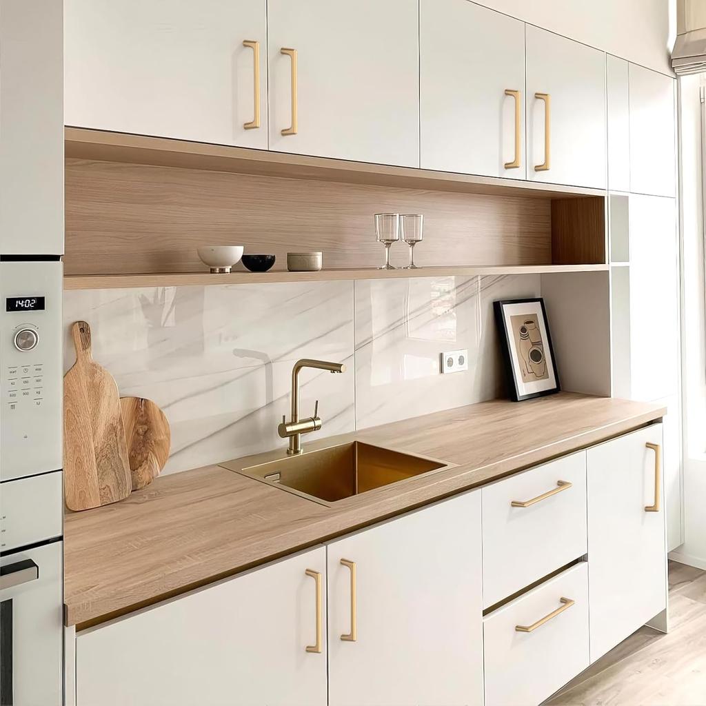 10 Pack Champagne Bronze Cabinet Pulls 5 Inch(128mm) Kitchen Cabinet Handles Cabinet Hardware for Drawer Pulls