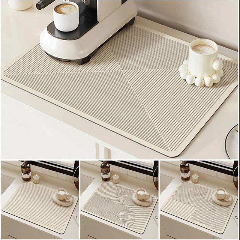 Antiskid Kitchen Absorbent Draining Mat Super Absorbent Draining Coffee Dish Drying Mat Quick Dry Bathroom Drain Pad-S/L