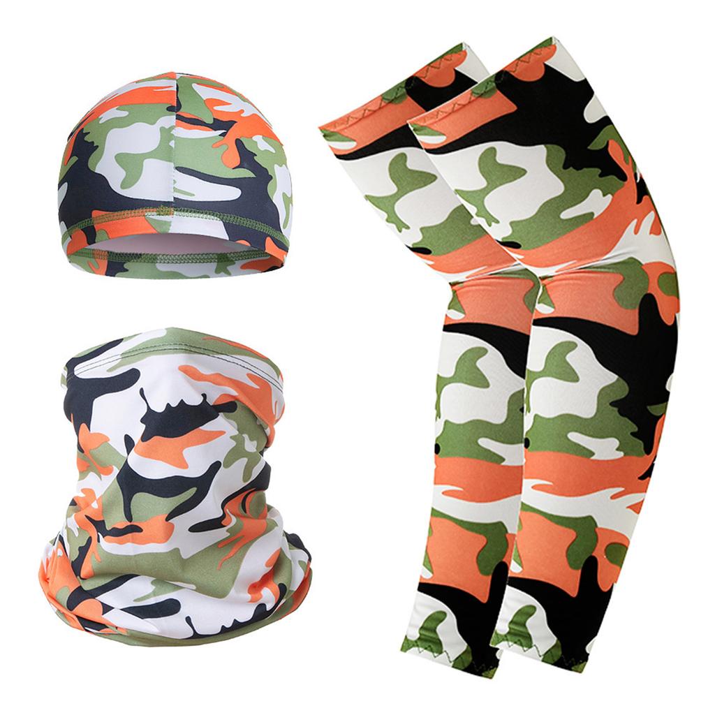 Breathable Cycling Cap Neck Gaiter Arm Sleeves Set Lightweight Quick Dry Outdoor Sports Sun Protection UV Shield for Biking Hiking Running