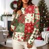 Women's Casual Long Sleeve Christmas Print Neck Pullover Sweatshirt Top