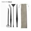Aquatic Plant Tool Set: Stainless Steel Scissors, Carbon Black Tweezers, Poop Sucker, Fish Tank Cleaning Supplies
