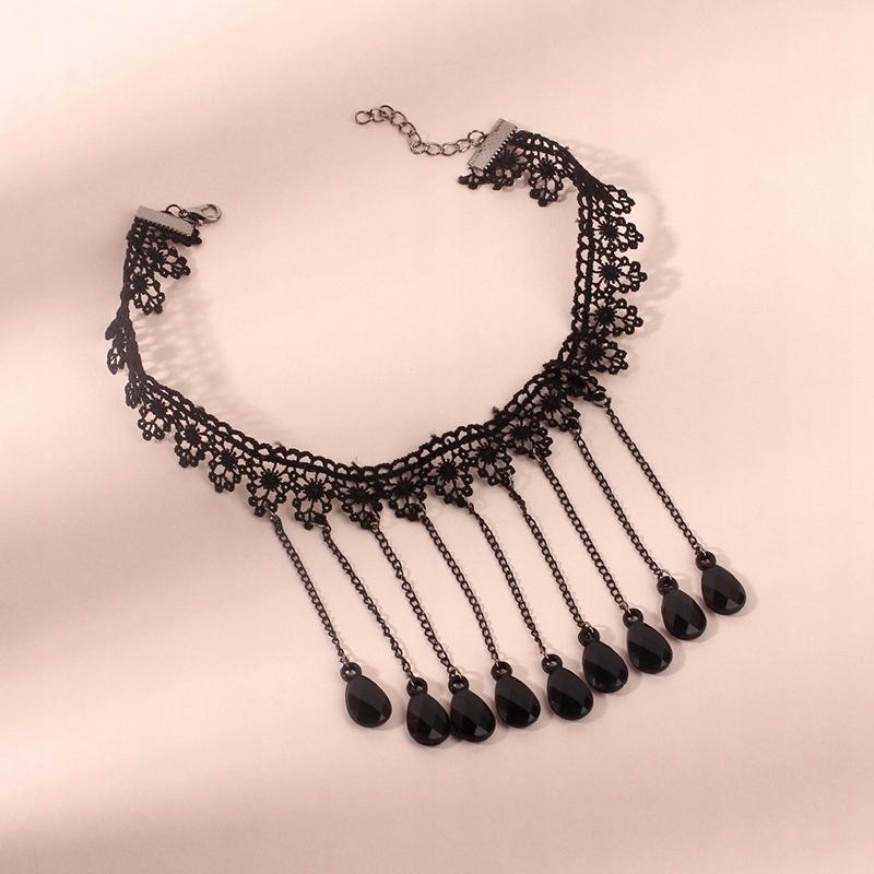 Choker Lace Embroidery Black Necklace Gothic Ch01