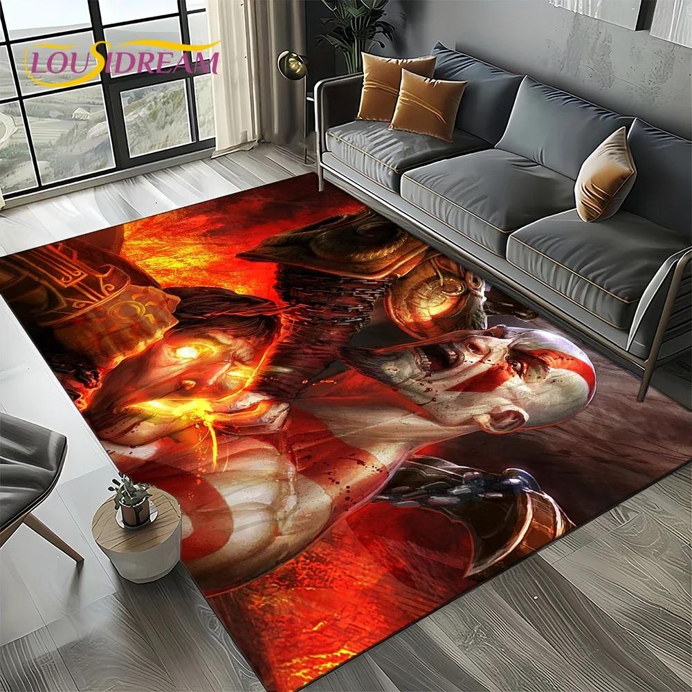 27 Stile Kratos God of War Giochi Tappeto Tappetino Cartone Animato per Soggiorno Camera da Letto Casa Decorazione Divano, Tappeto Area Bambini Tappetino Antiscivolo
