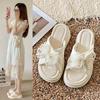 Fashion Butterfly-Knot Beach Shoes Slippers Casual Low Slipers Women Slides Lace Sabot Luxury 2025 Soft Summer Rome Butterfly-knot Rubbe