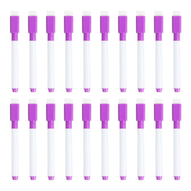 20 Pcs Whiteboard Pens Quick-Drying Whiteboard Markers Erase Marker with Eraser Caps for Office School and Home Use
