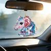 Auto Hanger met Lanyard Sprankelende Strass Steentjes 2D Acryl Olifant Ontwerp Kleurverloop Mini Acryl Ornament Sleutel Bureau Decoratie
