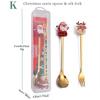 2Pcs Christmas Theme Dinnerware Set with Storage Box Snowman Christmas Tree Fork Spoon Cutlery Set Stainless Steel Tableware