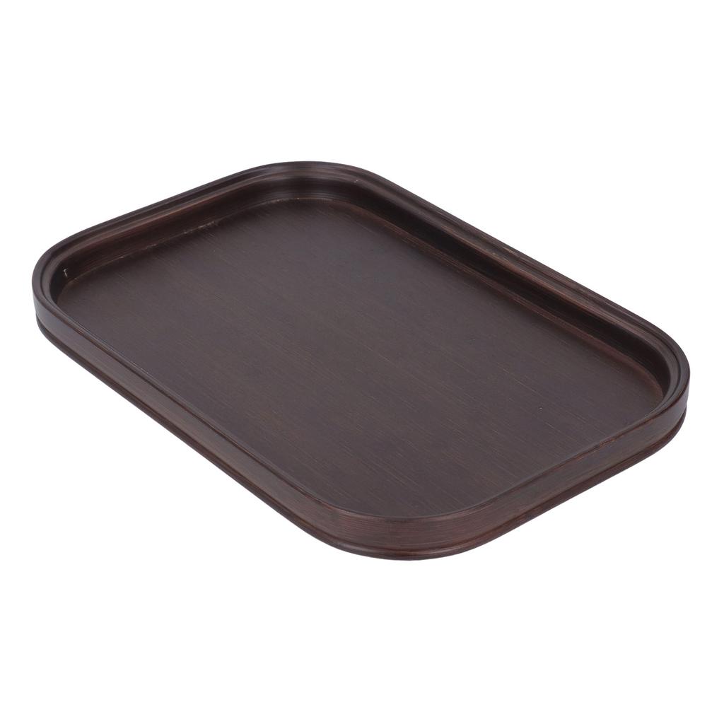 Bamboo Serving Tray Rectangle Walnut Color Delicate Elegant Natural Tea Tray for Home Shop