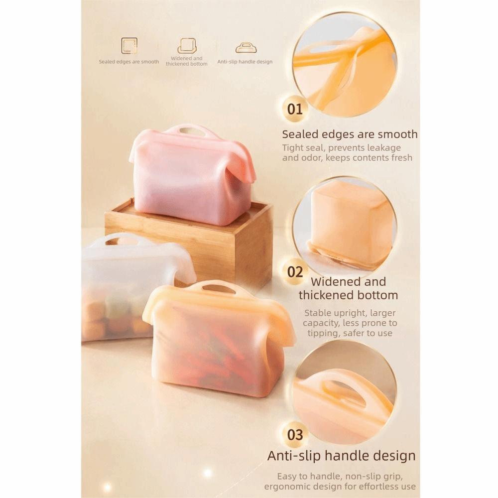 Leak Proof Fresh Keeping Pouch Self-Standing Reusable Freezer Bag Refrigeration