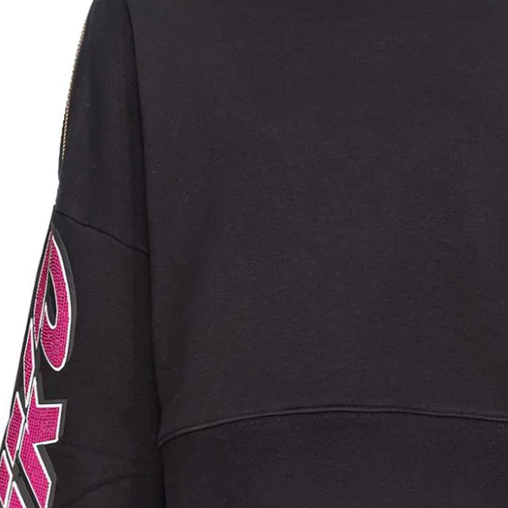 PINKO Loose Fit Round Neck Sweatshirt With Rhinestone Decoration Women tops Black 103245A1QM-ZW1