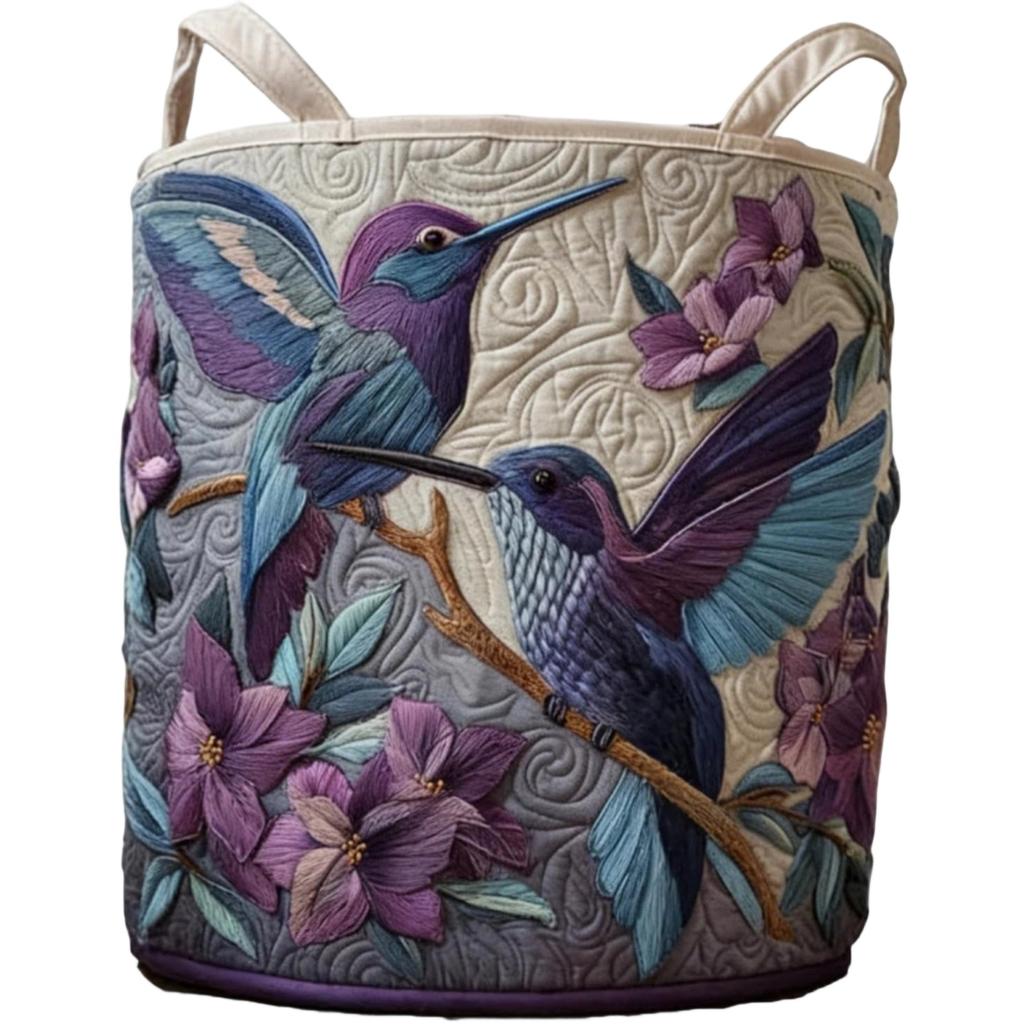 Large Quilted Laundry Storage Basket 51x71cm Durable Fabric Organizer with Handles for Clothes Toys and Household Items