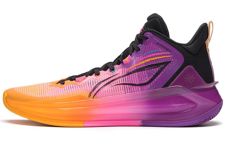 Li Ning Liren 3 Danxia Средние Высокие Баскетбольные Кроссовки Мужские Оранжевый Фиолетовый Черный ABAS091-3 39