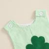 Baby Boy Striped Tank Romper Clover Embroidery Sleeveless Bodysuit Irish Clothes