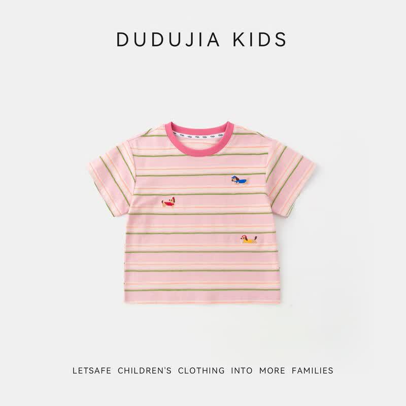 Dudu Family 100% Cotton Kids' Striped T-Shirt
