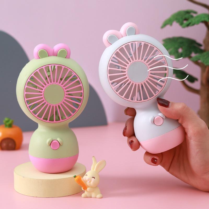 Portable Cute Macaron Color Rabbit Fan - Ideal for Students & Summer Festivals