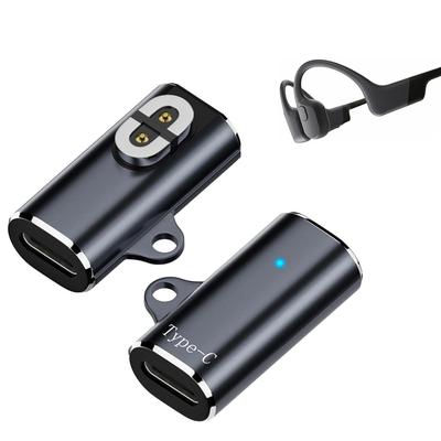 USB C/For iOS To Magnetic Adapter Charging Cable Adapter 90 Degree Bending for AfterShokz OpenRun Air/Pro/Aeropex AS800 S803
