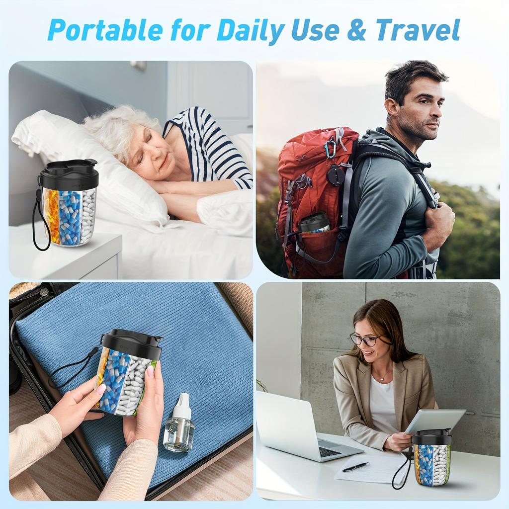 7 Grids Large Pill Cup Bottle Organizer Supplement Organizer for Holding 7 Various Vitamins Travel Pill Case Box Straw Container