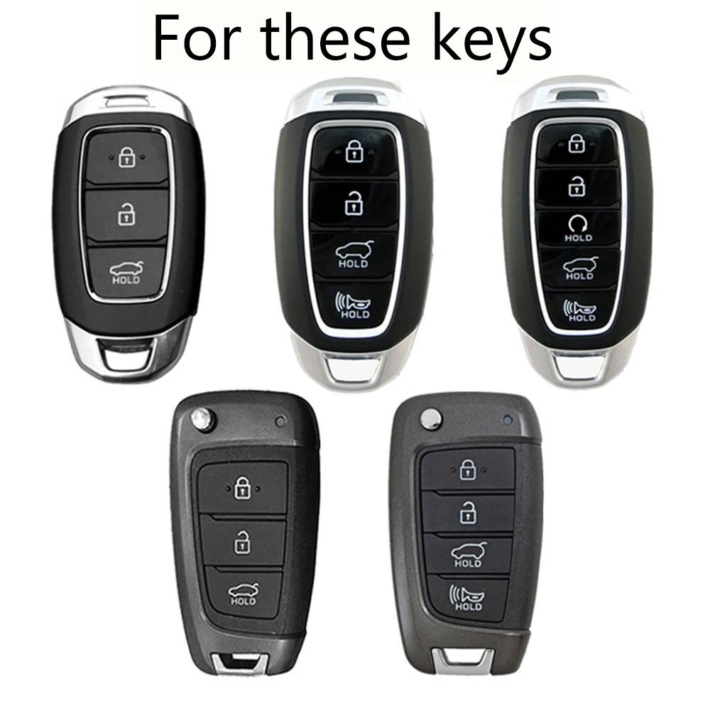 Silicone Remote Key Case Fob Cover For Hyundai i30 i35 i40 Kona Veloster Azera Elantra Tucson Solaris Accent Santa Fe 2018 2019