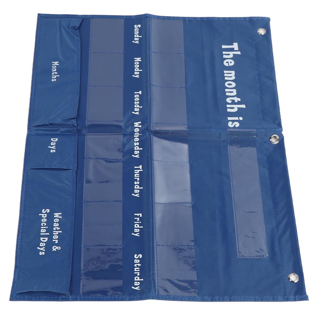 Weekly Calendar with Weather Pocket Chart 15 Clear Pockets 3 Storage Bags 12 Bright Cards Classroom