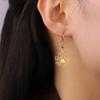 Teamer Buddhist Lotus Flower Women's Earrings Stainless Steel with Clear Zircon Dangle Earrings Yoga Amulet Vintage Jewelry