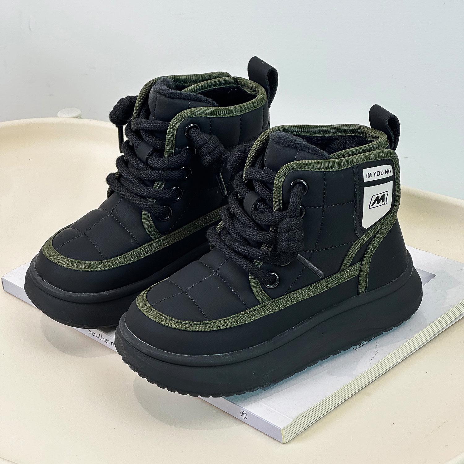 

Зимние новые детские сапоги корейской версии модные повседневные сапоги из двух хлопковых сапог в Китае сапоги из хлопка для мальчиков 31 чёрный