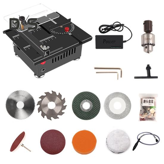 Mini Table Saw with Powerful Motor 6000rpm High Speed Precise Cuts Adjustable Blade Compact Lightweight Design Multifunctional Table Saw Set