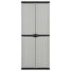 Garden Storage Cabinet with 3 Shelves Gray & Black 68 X 40 X 168 Cm