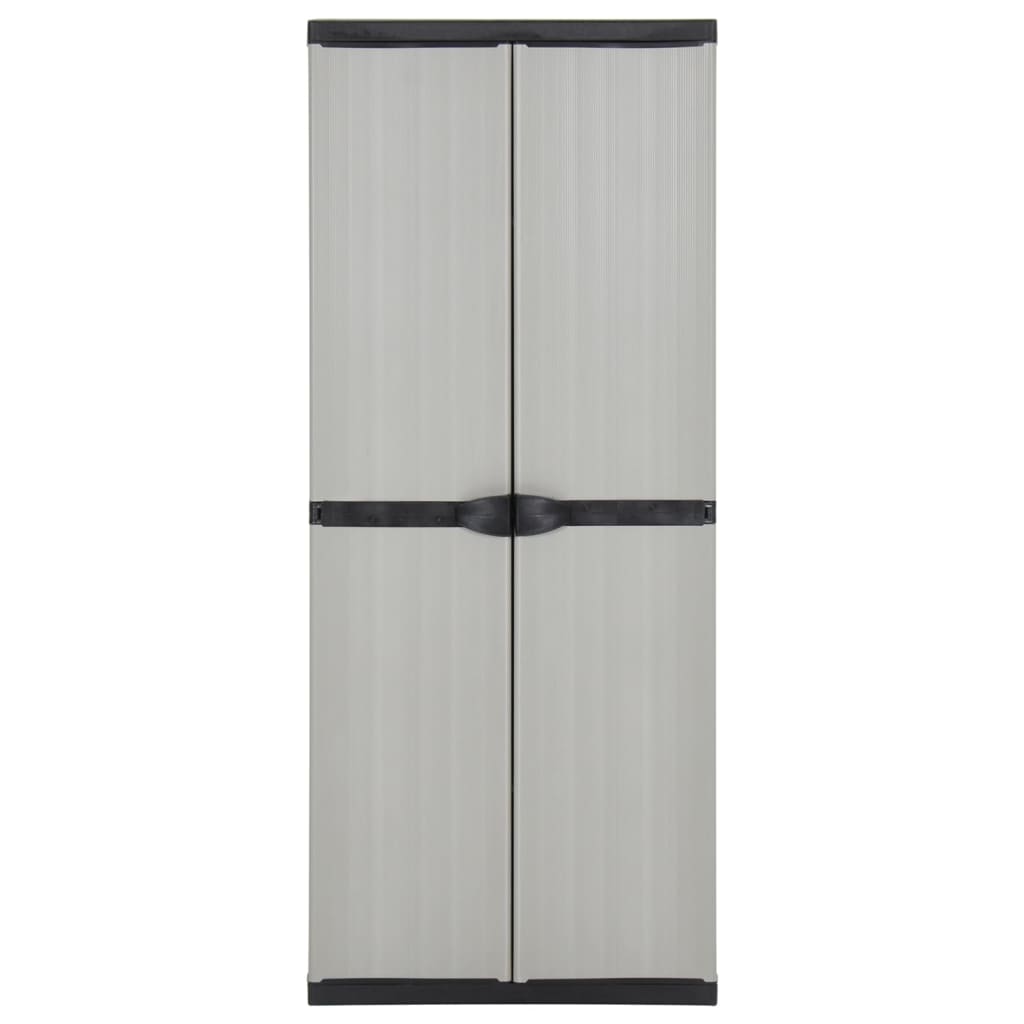 Garden Storage Cabinet with 3 Shelves Gray & Black 68 x 40 x 168 cm
