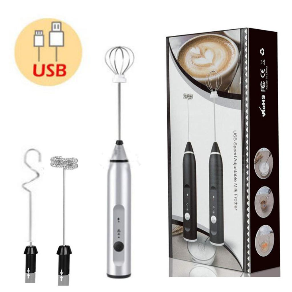 Mousseurs à lait sans fil Mélangeur à main électrique avec mini-cafetière électrique USB Mélangeur à fouet pour café Cappuccino Crème