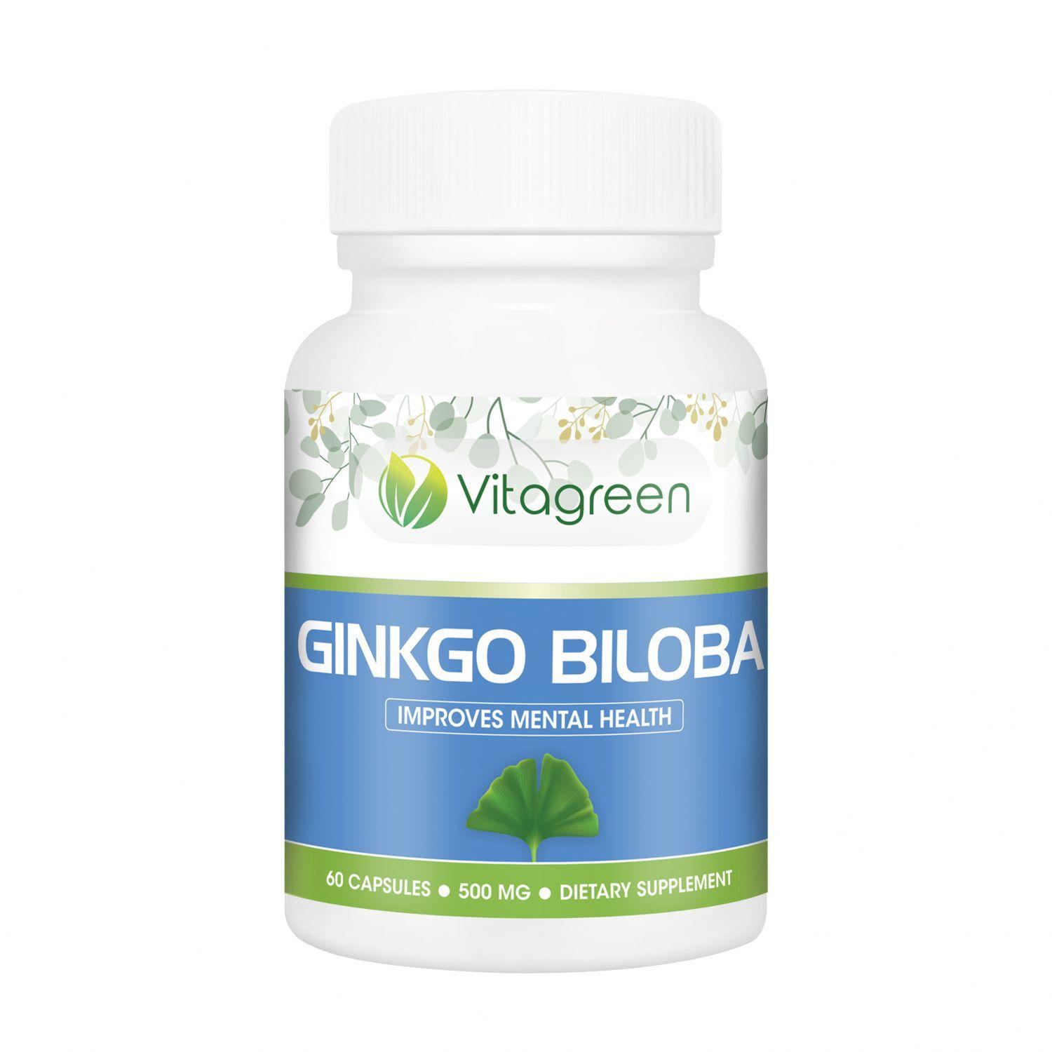 

Гінко білоба (60 кап, 500 мг), Ginkgo Biloba, Vitagreen