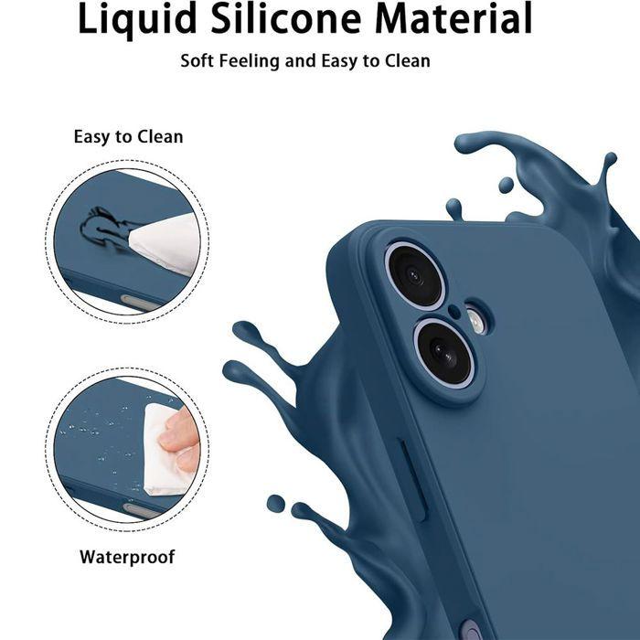 Coque de Protection - BOOLING - iPhone 17 Pro - Silicone Souple Doux Antichoc - Bleu Foncé