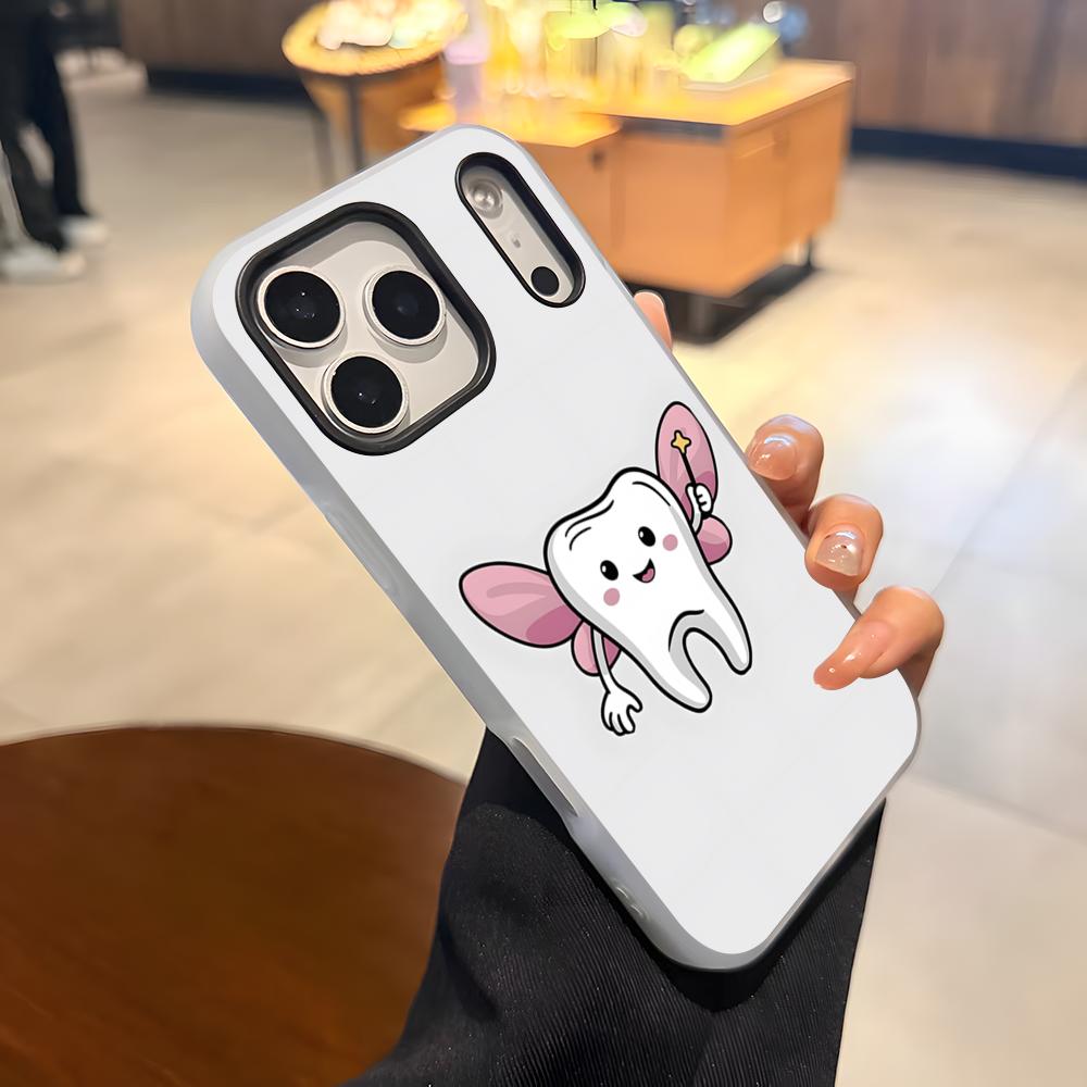 

Cute Dentist Tooth Phone Case For IPhone 17 Air 16 E 15 14 Plus 13 12 11 Pro Max Jelly 2 In 1 Protective Case iPhone 16