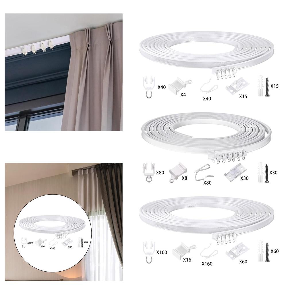 Bendable Track Hook Set Accessories Quiet Glides Curtain for Kitchen
