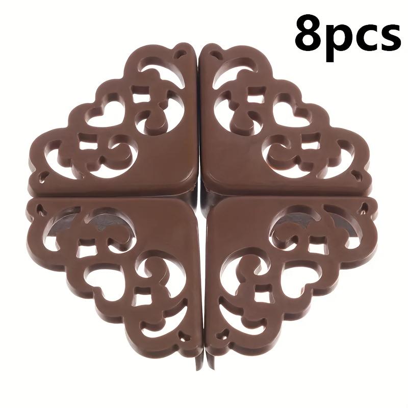 

[Silicone Corner Guards] 8pcs Silicone Corner Guards with Elegant Hollow Flower Design, Stylish Table Edge Protectors for Safety and Decor кофейный