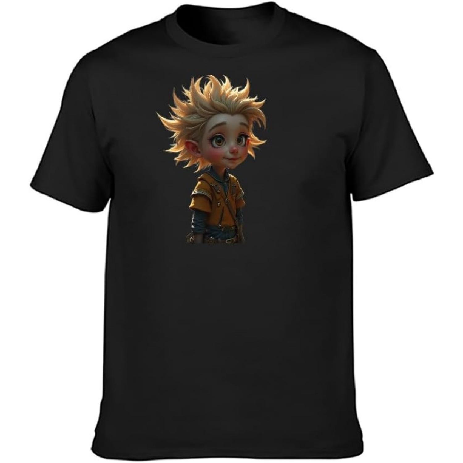 

CHEBENJI Animated Character Graphic T-Shirt, Black Cotton, Short Sleeve XXXXXL