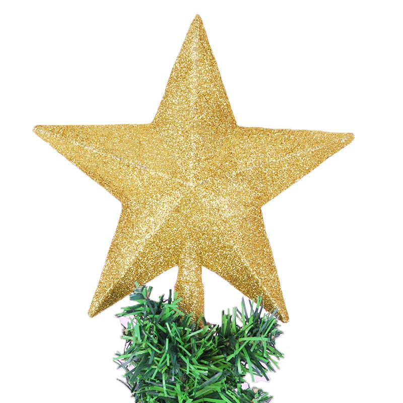 Goldener Glitzer Fünfzackiger Weihnachtsbaum Topper Stern Ornament