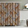 Animal Print Shower Curtain Zebra Giraffe Pattern Brown Background for Bathroom Decorations Polyester Fabric Water Repellent Wat