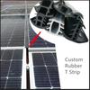 Striscia a T in Gomma per Staffa Fotovoltaica Metallo Coperchio Canalina Cavi Sigillatura Pannello Solare Monocristallino 36x24mm Nero