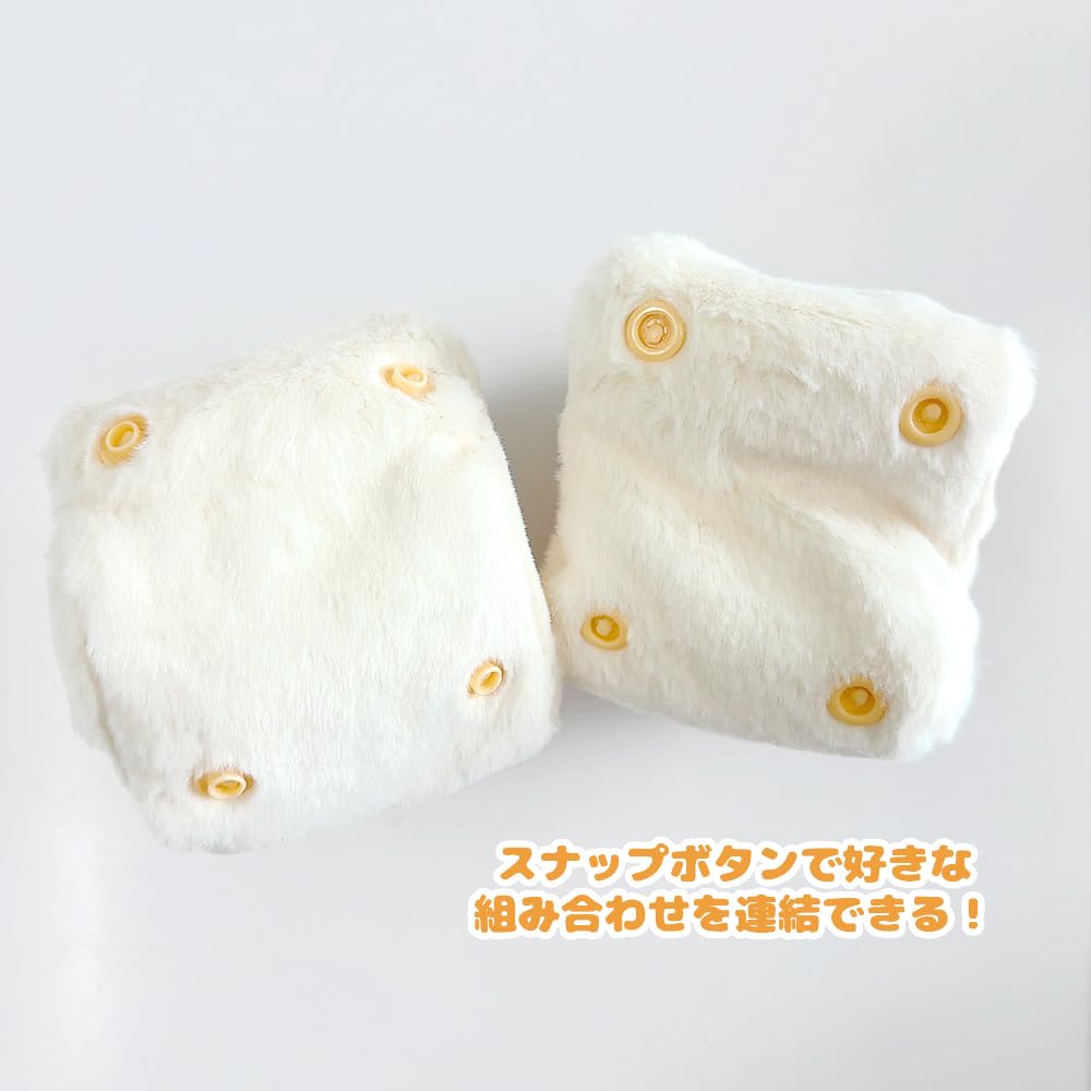 Customized Pair of Plush Clothes with Button Badge Pink for 10cm Plush Kigurumi Otaku Doll Kpopdoll Costume Case, (Left), Toys, Accessories,